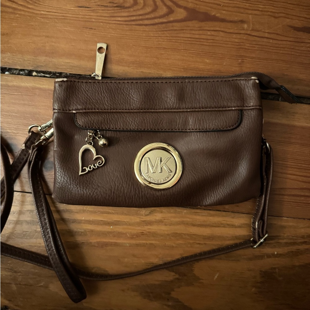 Vintage Michael Kors Brown Leather Crossbody Bag